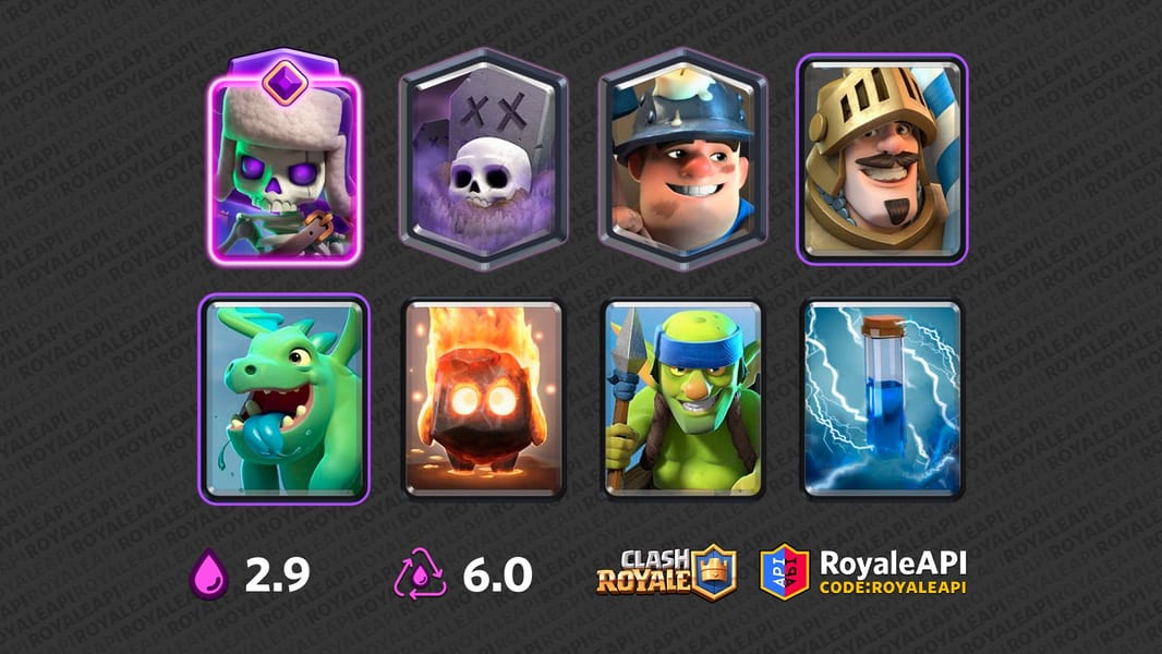 RoyaleAPI on X: 🇺🇸 Check out this Double Prince Graveyard deck,  featuring this season's OP combo — Prince and Skeleton Dragons! 🇯🇵  注目デッキ「プリプリスケラ」 🏆 Season Best 7075 by iu❤️ (#191) 🎊 GC
