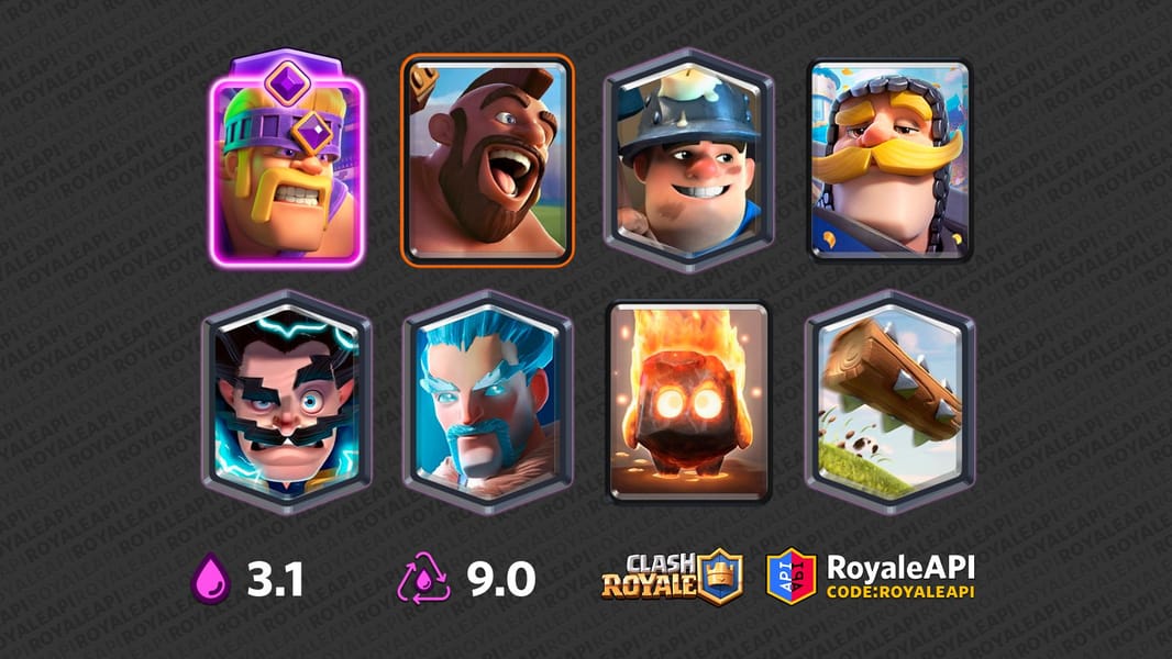 Hog Miner Double Wizards Barbarians, Electro Wizard, Fire Spirit, Hog
