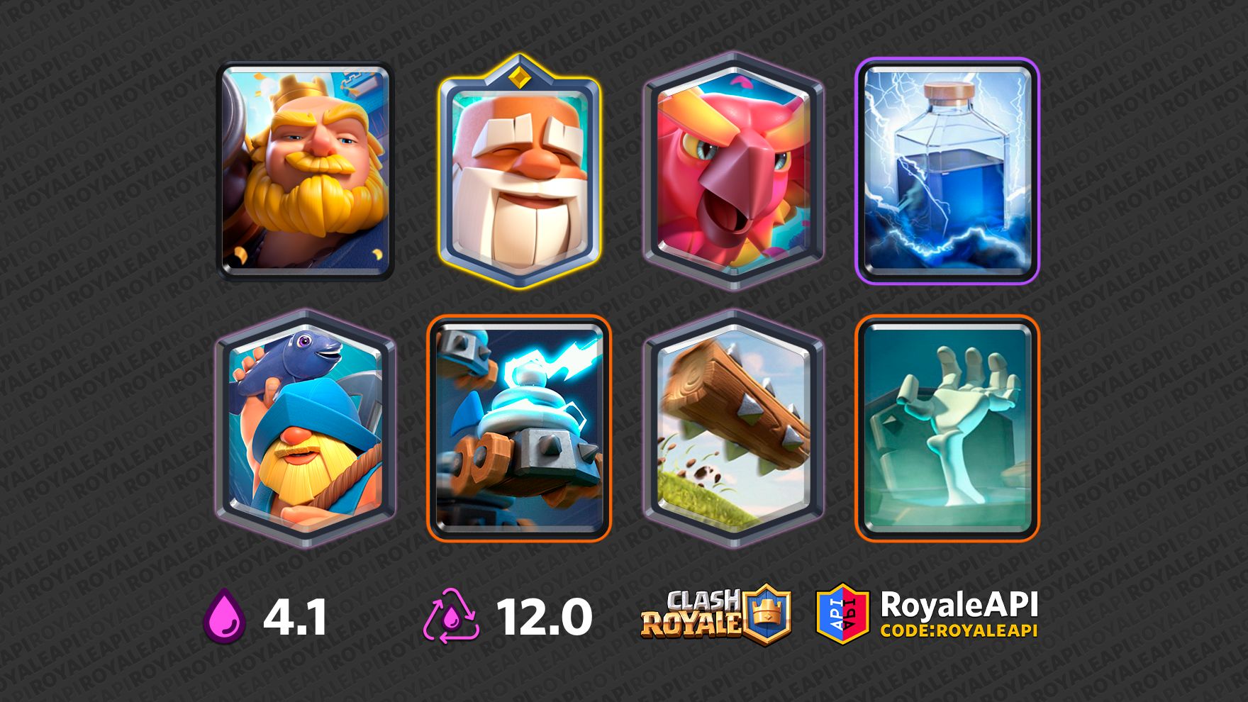 RG Monk Phoenix FishBoy - Fisherman, Lightning, Monk, Phoenix, Royal Giant,  The Log, Tombstone, Zappies | Deck Statistics - RoyaleAPI