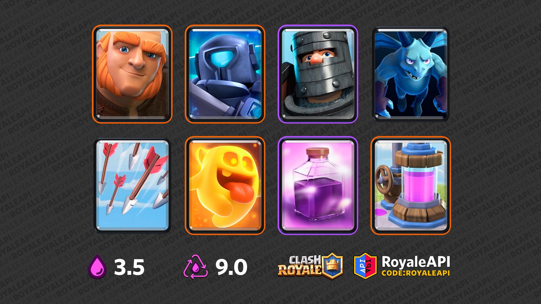 Giant DP Rage Pump - Arrows, Dark Prince, Elixir Collector, Giant, Heal ...