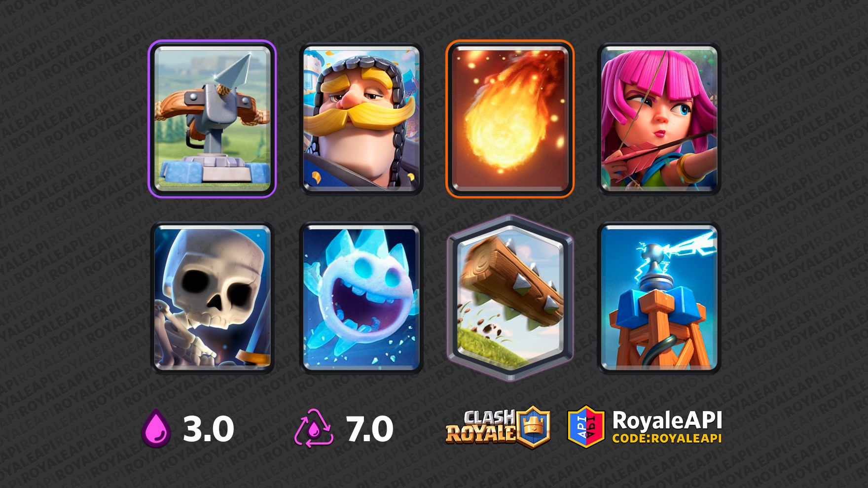 X-Bow Deck for Arena 13  Clash royale deck, Deck, Cool deck